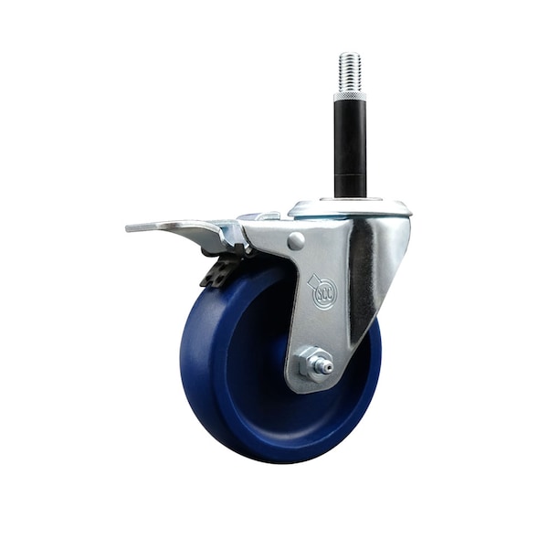 Service Caster 4'' Solid Poly Swivel 3/4'' Expanding Stem Caster Total Lock Brake SCC-EXTTL20S414-SPUS-34 - main